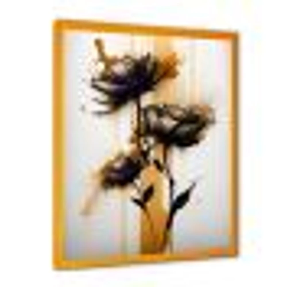 Orange Daisy Flower On Abstract Fusion Wall Art