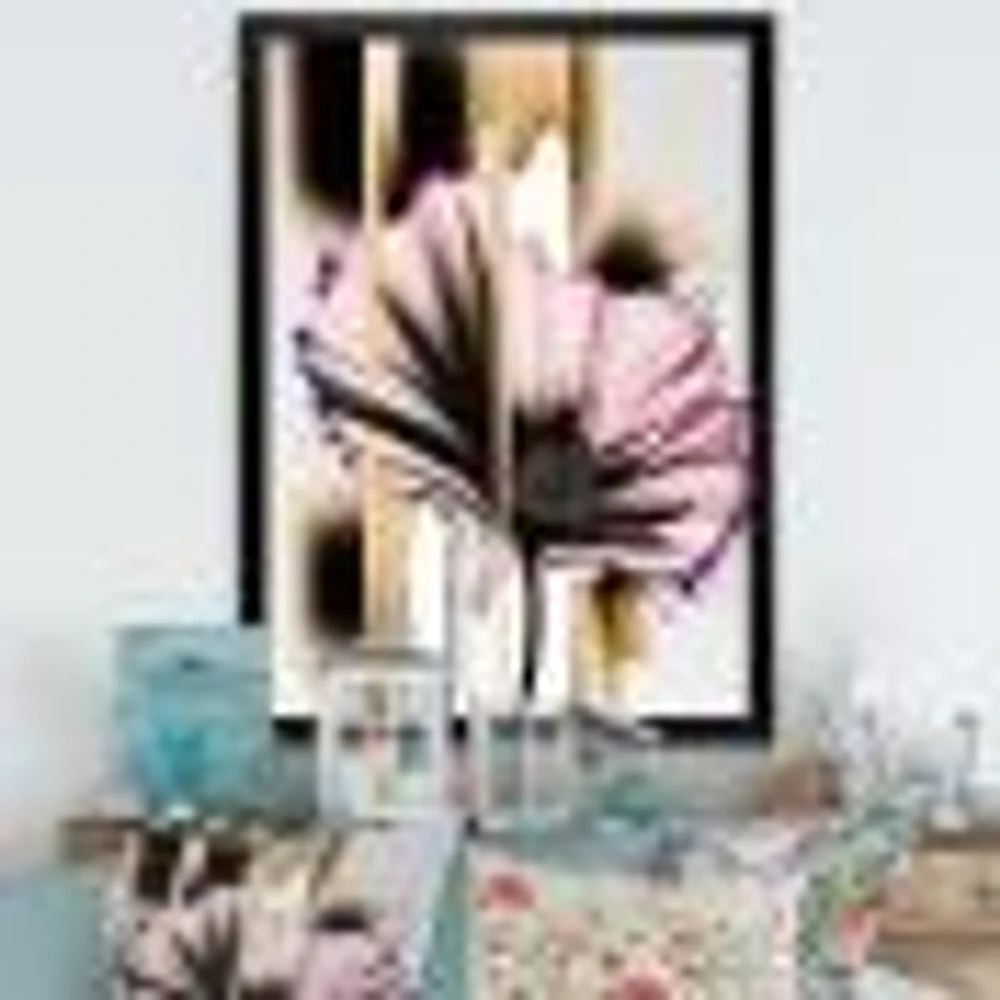 Pink Gerbera Flower On Abstract Fusion Wall Art