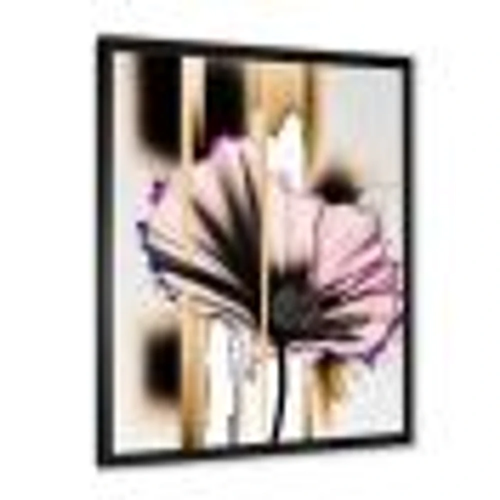 Pink Gerbera Flower On Abstract Fusion Wall Art