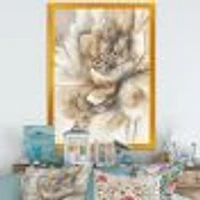 Single Beige Flower IV Wall Art