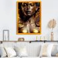 Woman With Black And Gold Butterflies I Wall Art