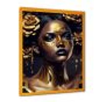 Gold Floral Woman V Wall Art