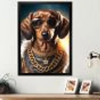 Dachshund Gangster NYC V Wall Art