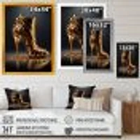 Golden Mechanic High Heel Wall Art