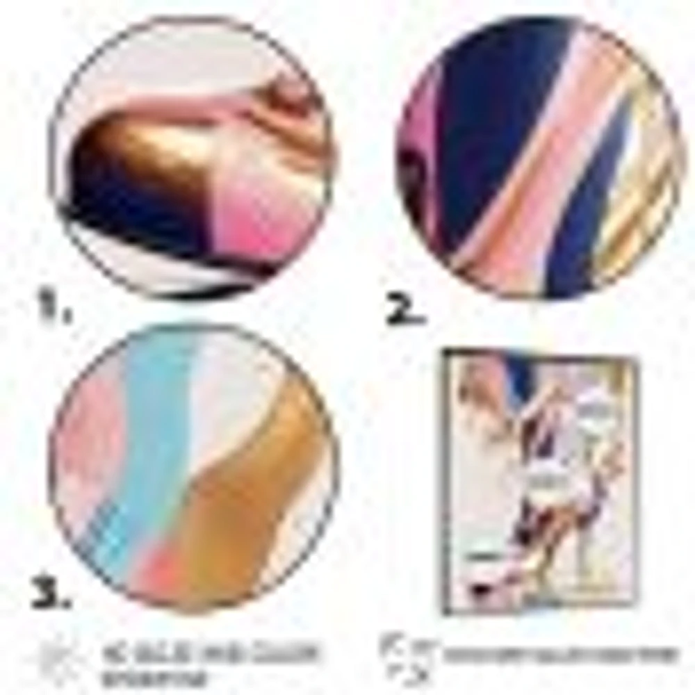 Pink And Blue Art Deco High Heel Boots Wall