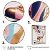 Pink And Blue Art Deco High Heel Boots Wall