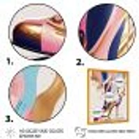 Pink And Blue Art Deco High Heel Boots Wall