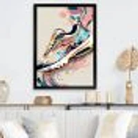 Pink And Blue Art Deco Sport Shoes Wall