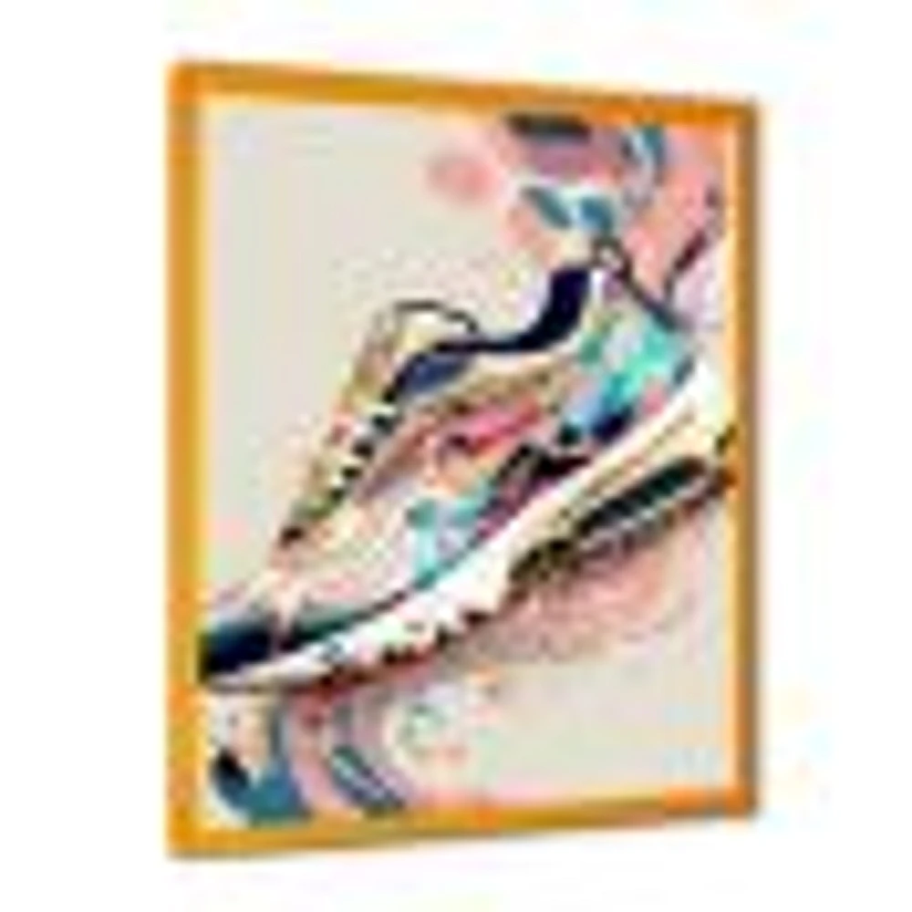 Pink And Blue Art Deco Sport Shoes Wall