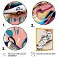 Pink And Blue Art Deco Sport Shoes Wall