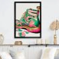 Pink And Green Art Deco Army Shoes Wall