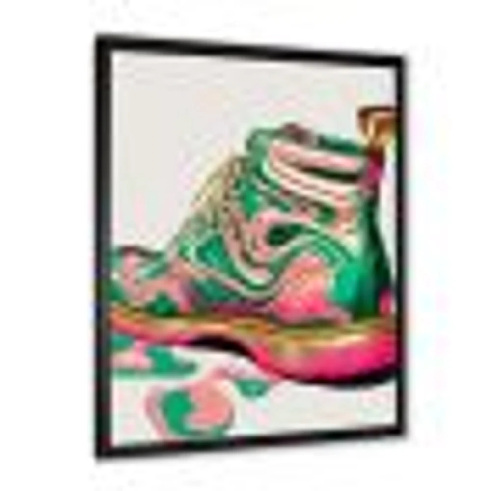 Pink And Green Art Deco Army Shoes Wall