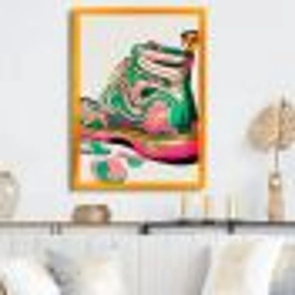Pink And Green Art Deco Army Shoes Wall