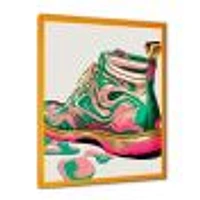 Pink And Green Art Deco Army Shoes Wall