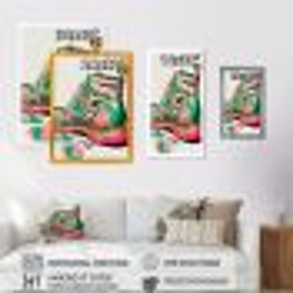 Pink And Green Art Deco Army Shoes Wall