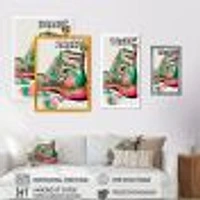 Pink And Green Art Deco Army Shoes Wall