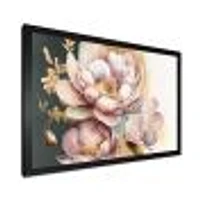 Pink And Gold Orchid Flower Wall Art