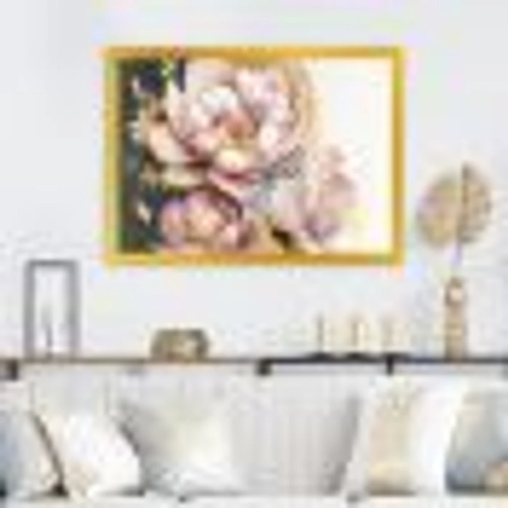 Pink And Gold Orchid Flower Wall Art