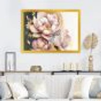 Pink And Gold Orchid Flower Wall Art