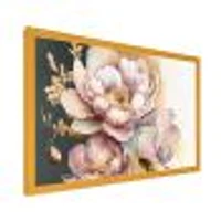 Pink And Gold Orchid Flower Wall Art