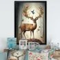 Deer With Blooming Antlers Wall Art