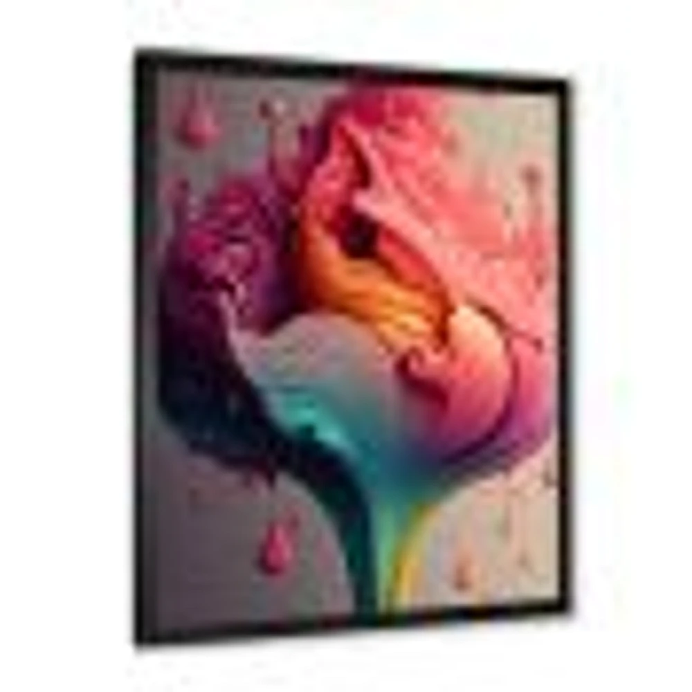 Multicolor Liquid Ink Tulip Flowers I Wall Art