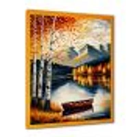 Red And Orange Birch Trees By The Lake VII Wall Art