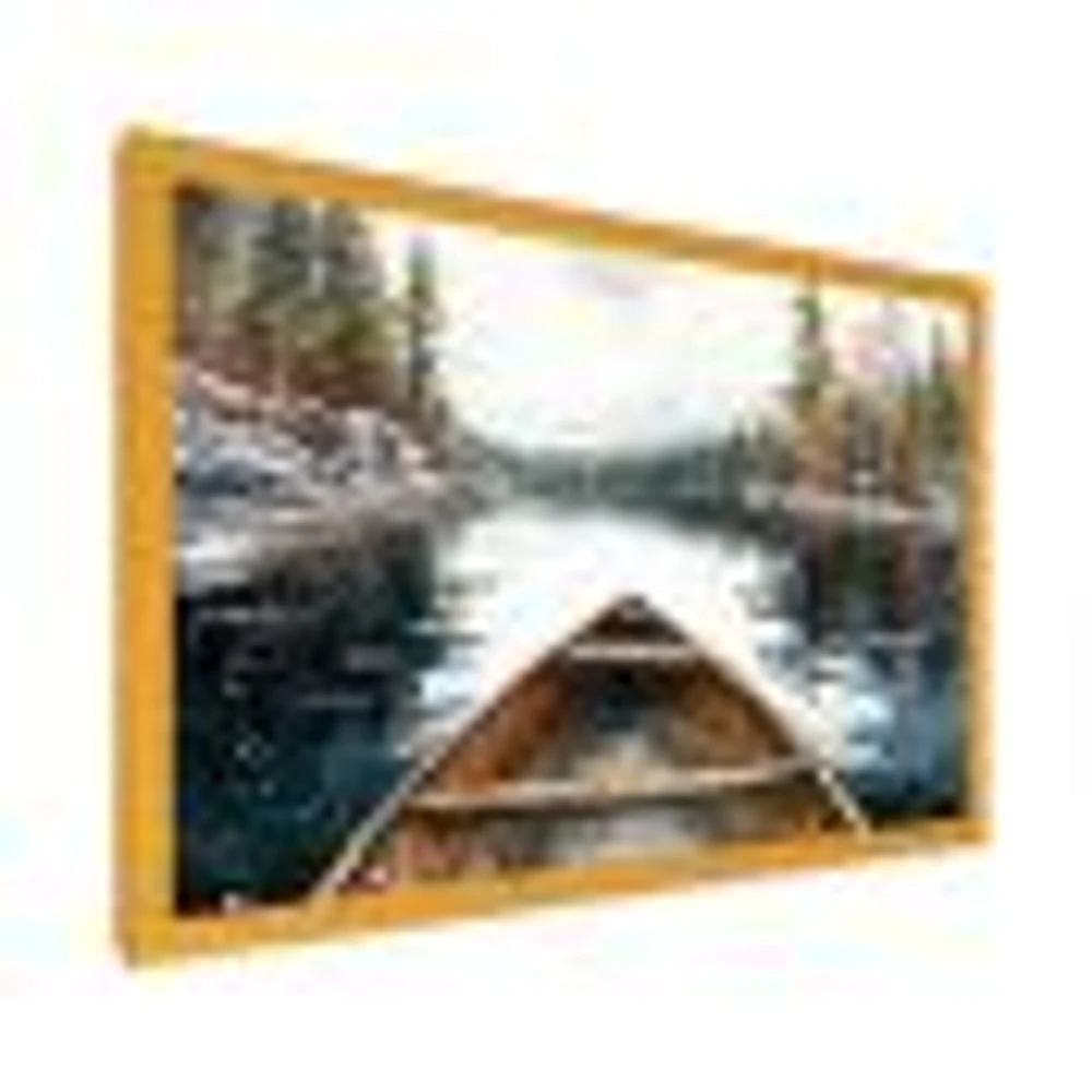 Winter Canoe Scenery I Wall Art