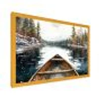 Winter Canoe Scenery I Wall Art