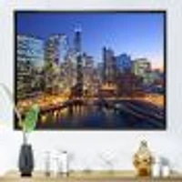 Chicago River with Bridges at Sunset  Wall Art