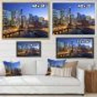 Chicago River with Bridges at Sunset  Wall Art