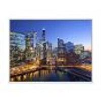 Chicago River with Bridges at Sunset  Wall Art