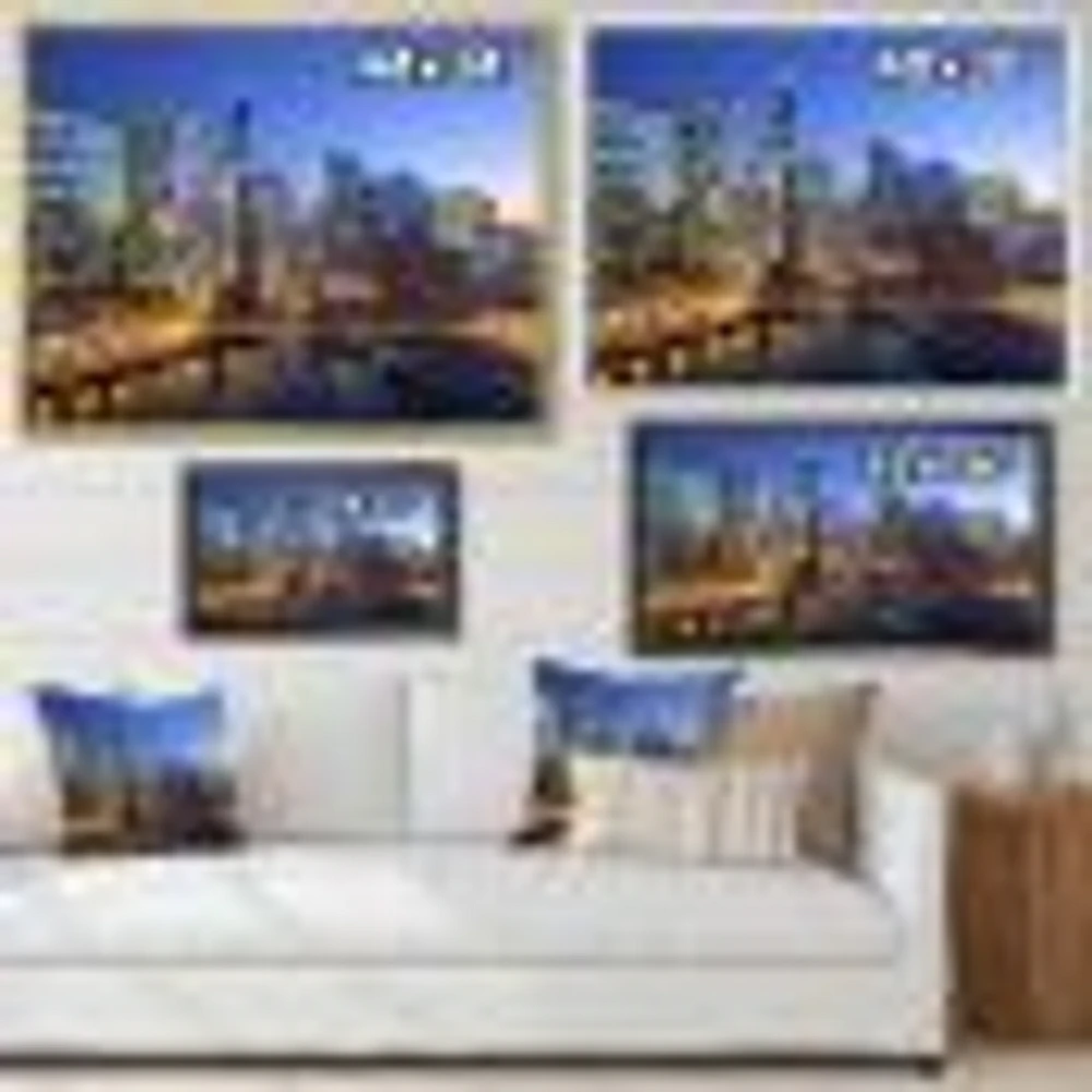 Chicago River with Bridges at Sunset  Wall Art