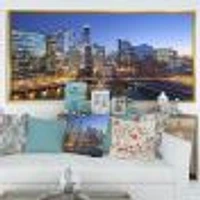 Chicago River with Bridges at Sunset  Wall Art