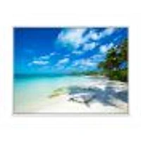 Tropical Beach with Palm Shadows  Canvas Print