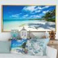 Tropical Beach with Palm Shadows  Canvas Print