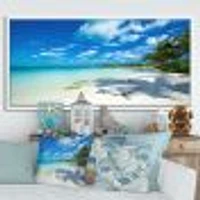 Tropical Beach with Palm Shadows  Canvas Print