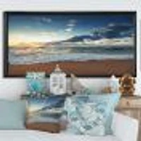 Sunrise and Glowing Waves Ocean  Canvas Wall Art