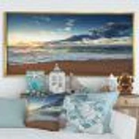 Sunrise and Glowing Waves Ocean  Canvas Wall Art