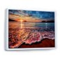 Peaceful Evening Beach View  Canvas Art Print