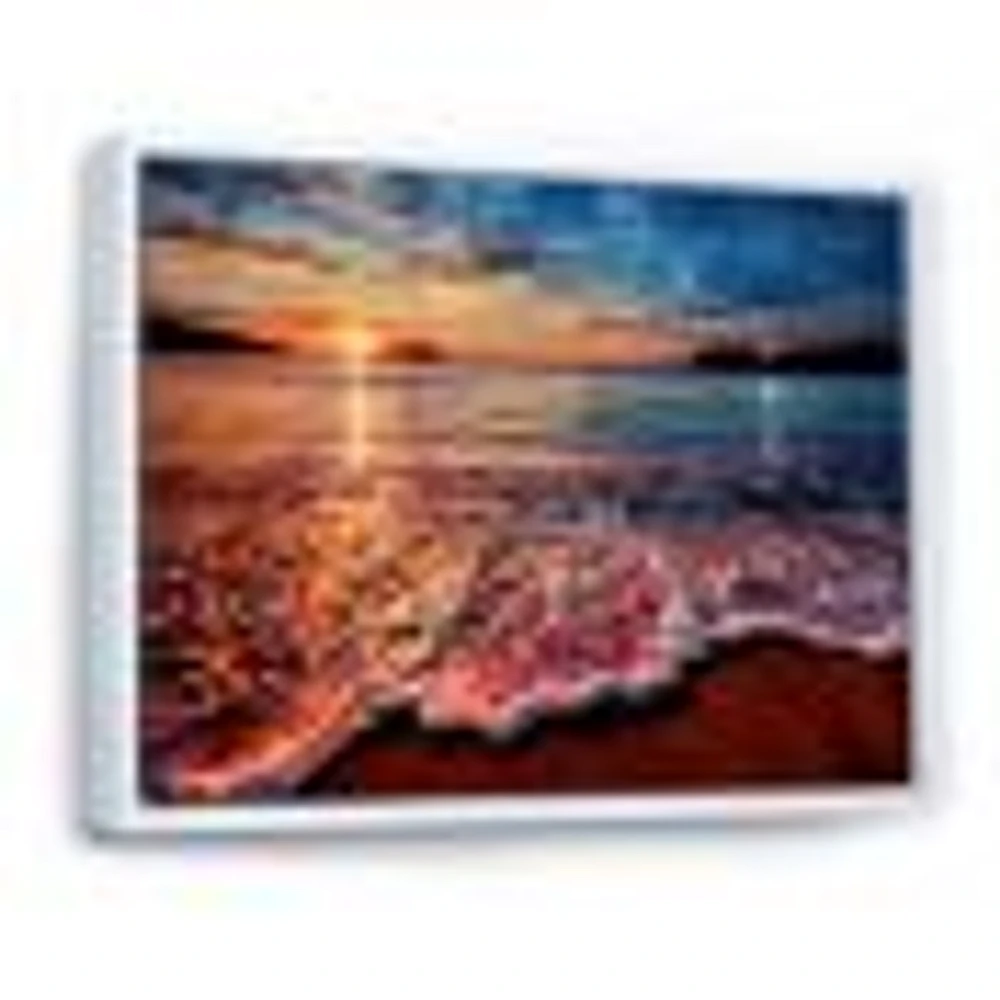 Peaceful Evening Beach View  Canvas Art Print