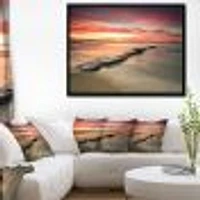 Wonderful Sunrise on Black Ocean  Wall Art