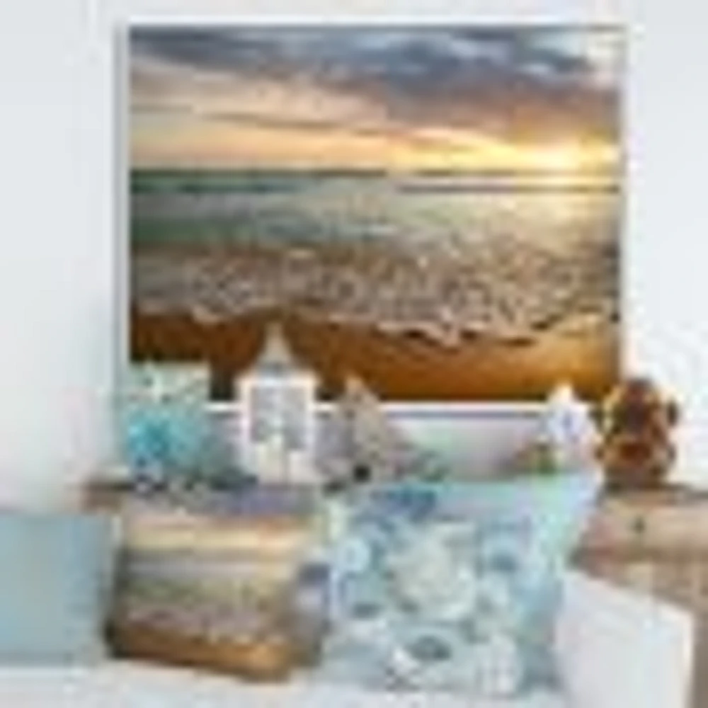 Toile  « Bright Cloudy Sunset Calm Ocean »