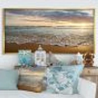 Bright Cloudy Sunset Calm Ocean  Art Canvas