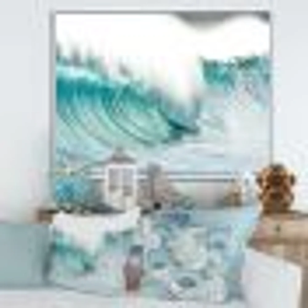 Toile « Massive Blue Waves Breaking Beach »