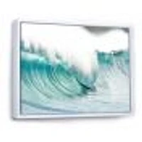 Massive Blue Waves Breaking Beach Art Canvas