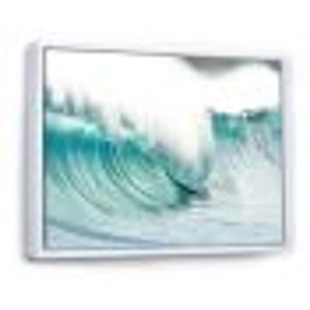 Massive Blue Waves Breaking Beach Art Canvas