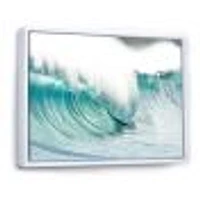 Massive Blue Waves Breaking Beach Art Canvas