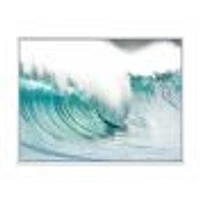 Massive Blue Waves Breaking Beach Art Canvas