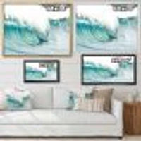 Massive Blue Waves Breaking Beach Art Canvas